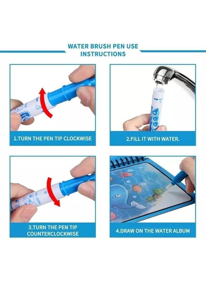 ماجيك كتاب تلوين سحري بألوان مائية للأطفال - Image 3